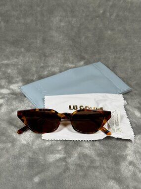 Lu Goldie Margaux Tortoise Sunglasses With Soft Case & Cleaning Cloth